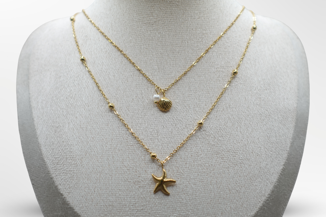 Estrella y concha perlada